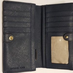 Dark blue and white MK wallet